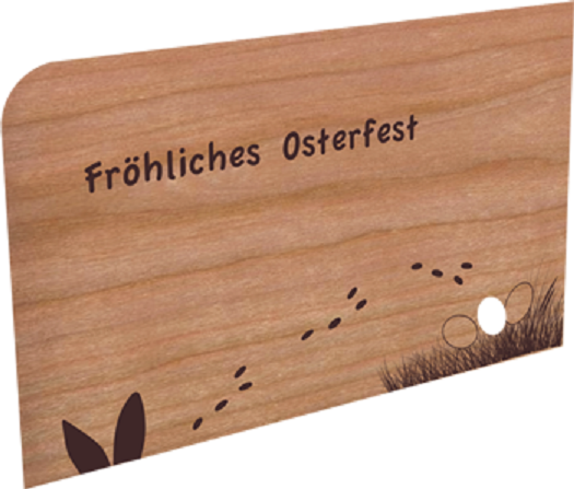 Fröhliches Osterfest Osterkarte aus Holz