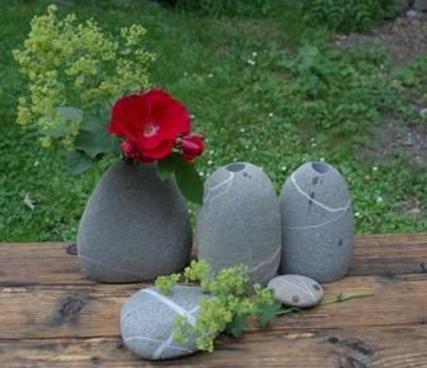 Blumenvase aus Stein Löwenzahnvase