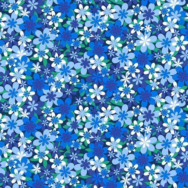 Sattelbezug Flowerfield blau
