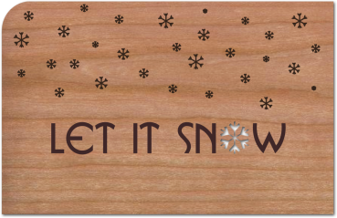 Weihnachtskarte aus Holz Let it snow