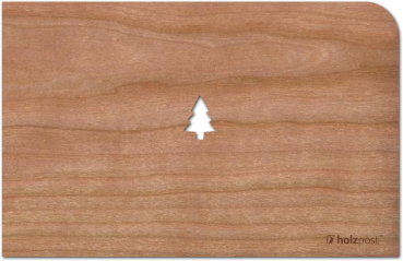 Weihnachtskarte aus Holz Tannenbaum