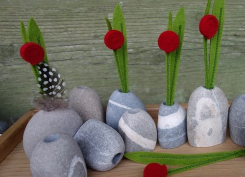 Blumenvase aus Stein Veilchenvase