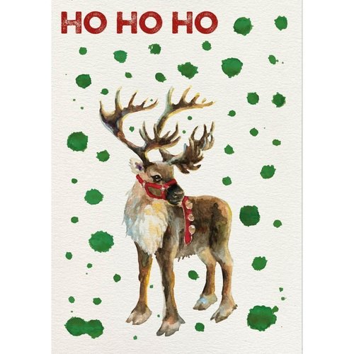 Weihnachtspostkarte Ho Ho Ho