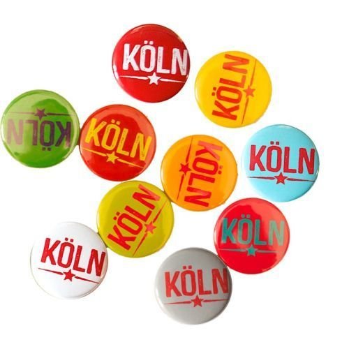 Köln Stern Buttons 10er-Set bunt editionbo