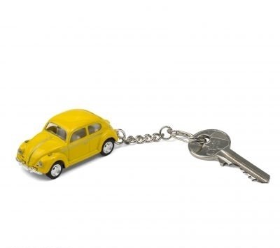 VW Käfer Schlüsselanhänger Metall gelb