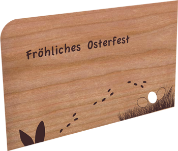 Fröhliches Osterfest Osterkarte aus Holz