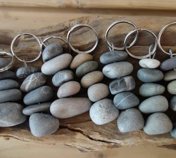 Steinmännchen Schlüsselanhänger aus Stein