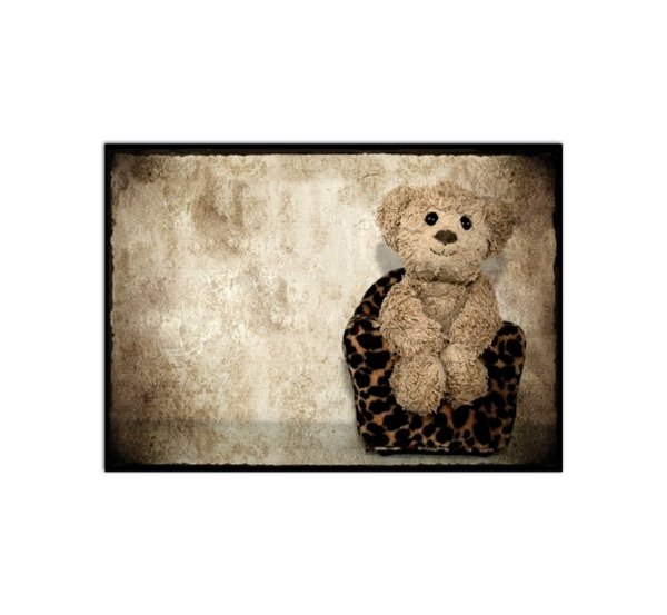 Teddybär auf Sessel Postkarte