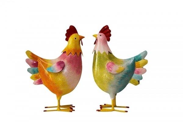 Hühner aus Metall 2er-Set