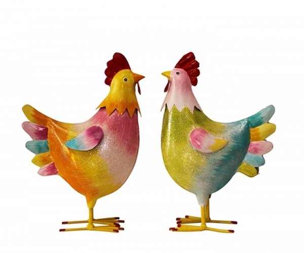Hühner aus Metall 2er-Set