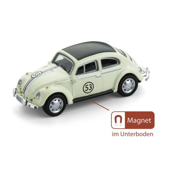 VW Käfer Magnet Auto aus Metall weiß - Louvre Cologne Geschenke