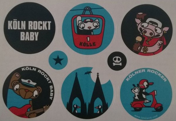 Stickerpostkarte Köln rockt Baby