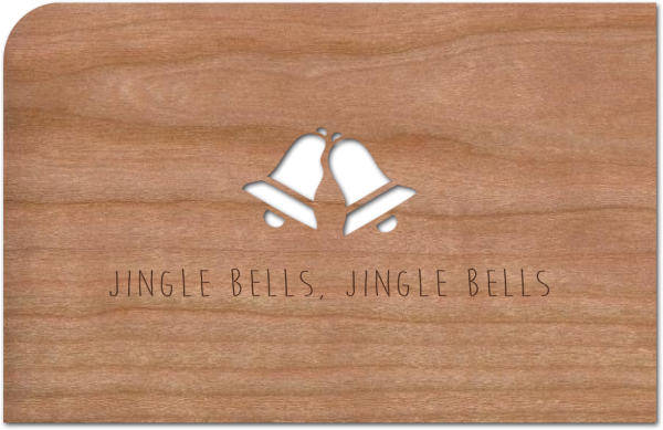 Weihnachtskarte aus Holz Jingle Bells