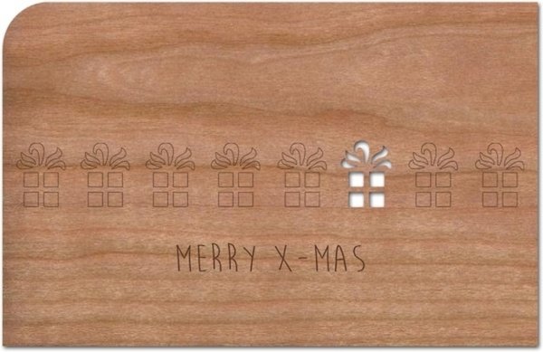 Weihnachtskarte aus Holz Weihnachtsgeschenke