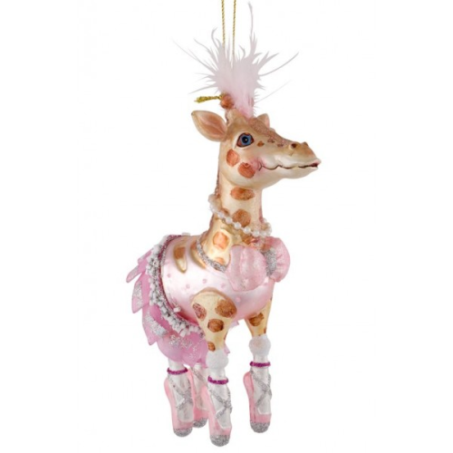 Giraffe Weihnachtsbaumfigur aus Glas Ballerina