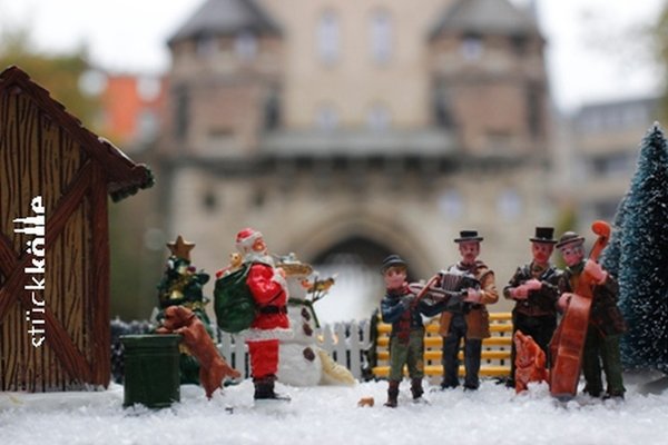 Weihnachtskarte Musiker auf dem Clodwigplatz
