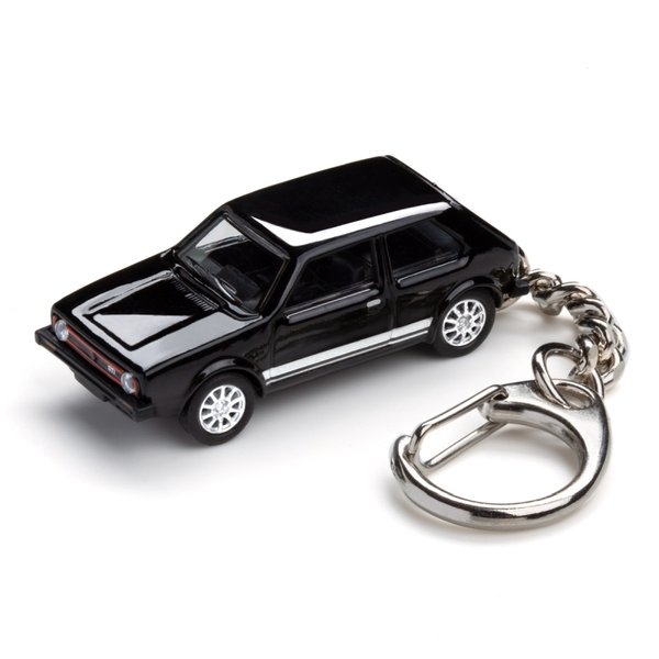 VW Golf Schlüsselanhänger aus Metall schwarz