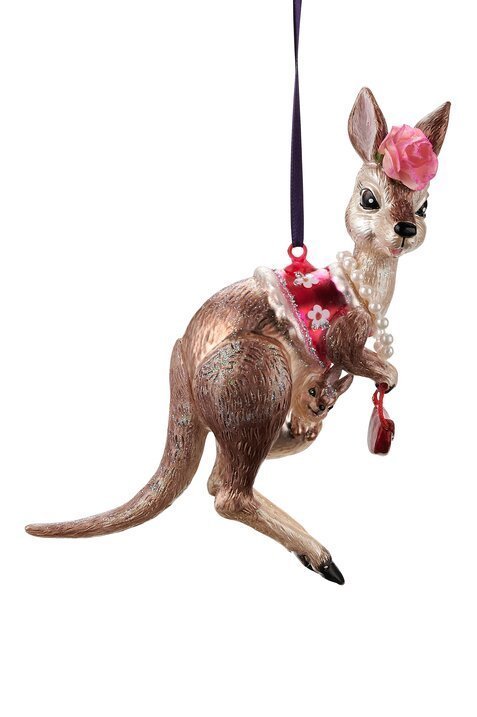 Känguru Weihnachtsbaumfigur aus Glas