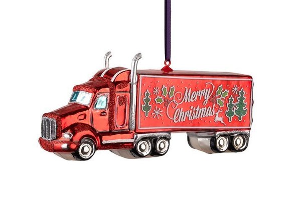 Truck Weihnachtsbaumfigur aus Glas