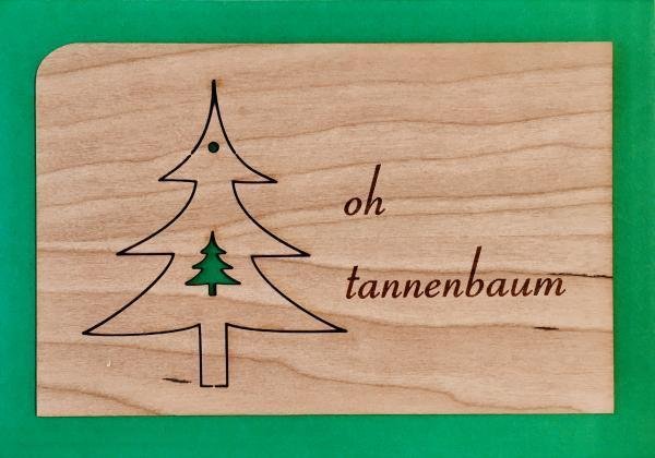 Weihnachtskarte aus Holz oh tannenbaum