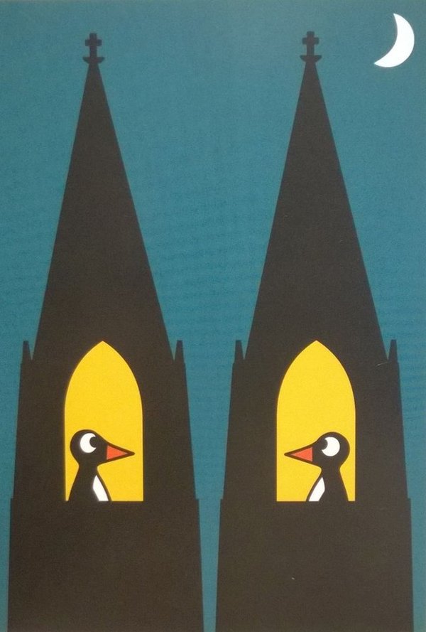 Pinguine im Kölner Dom Postkarte