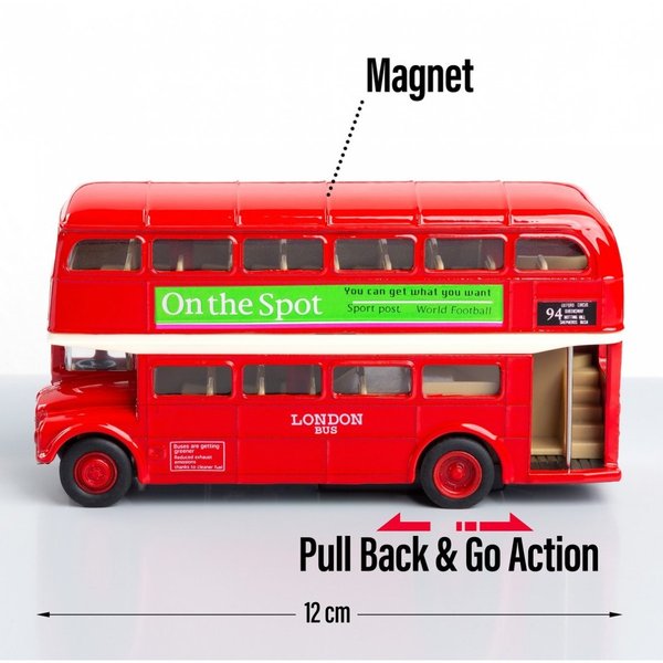 Doppeldeckerbus mit Büroklammern magnetisch